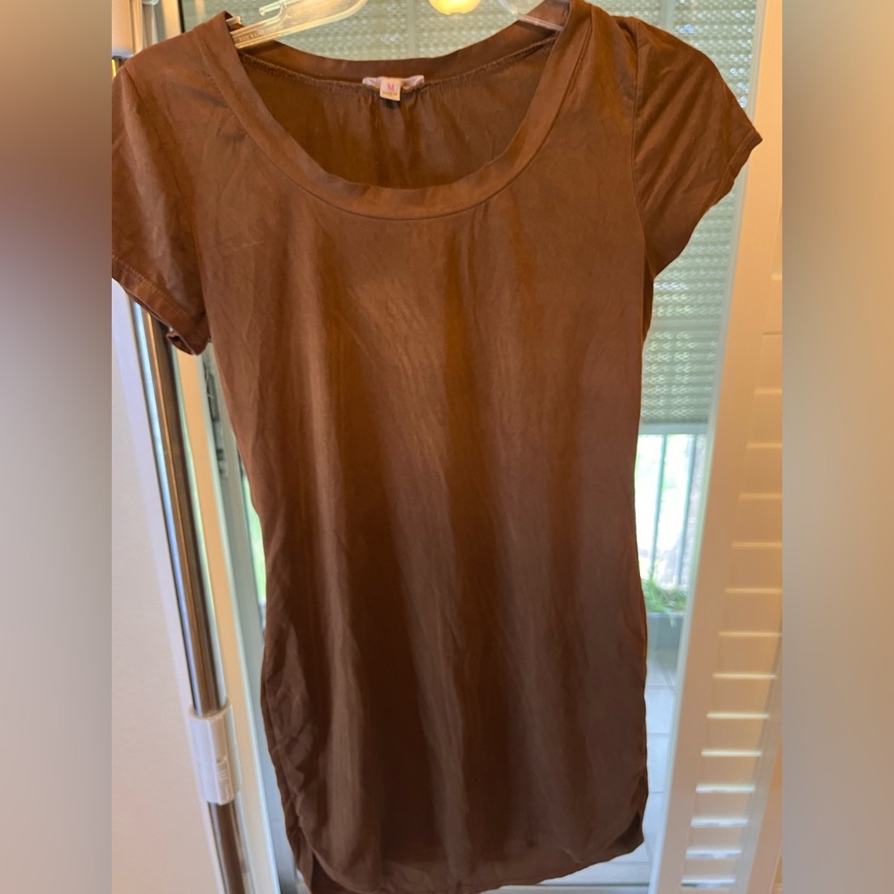 Brown Short Sleeve Women's Top/dress